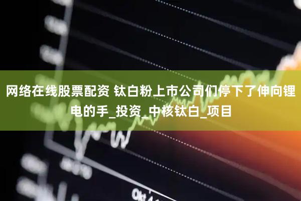 网络在线股票配资 钛白粉上市公司们停下了伸向锂电的手_投资_中核钛白_项目
