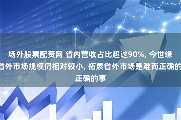 场外股票配资网 省内营收占比超过90%, 今世缘: 省外市场规模仍相对较小, 拓展省外市场是难而正确的事